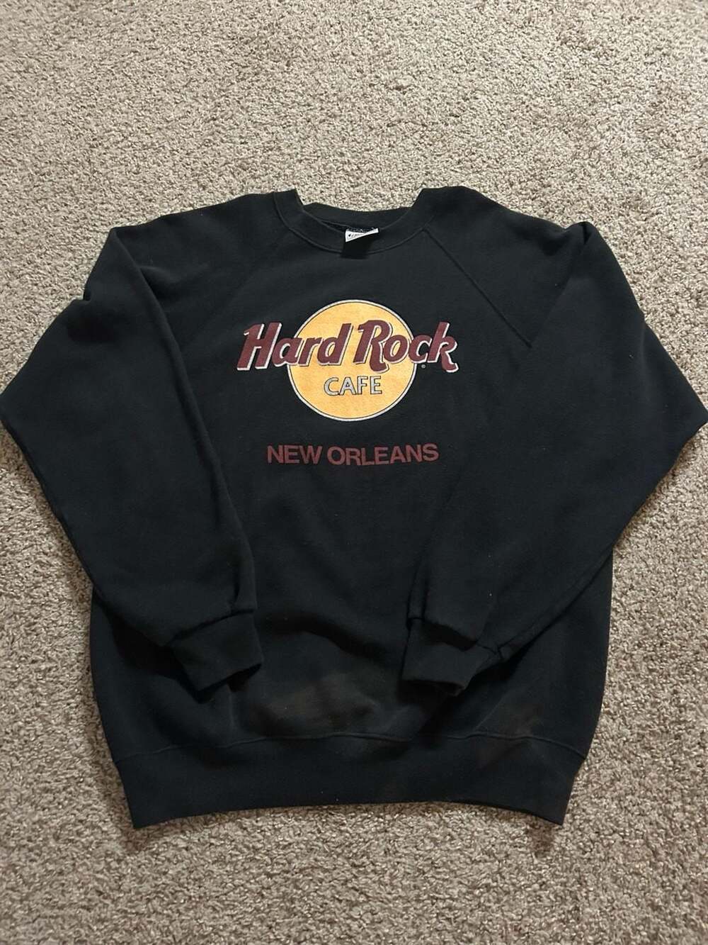Vintage Hanes Hard Rock Cafe New Orleans Black Crewneck Sweatshirt Large